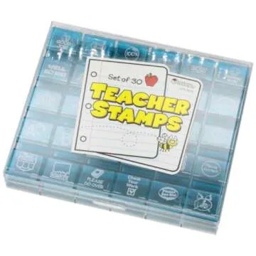 Learning Resources Jumbo Illustrated Teacher Stamps, Set of 30, Ages 3+, Messages Stamps for Homework School Classroom, Back to School Supplies,Teacher Supplies