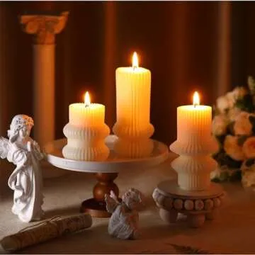 MTLEE Decorative Scented Pillar Candles Set for Home Decor