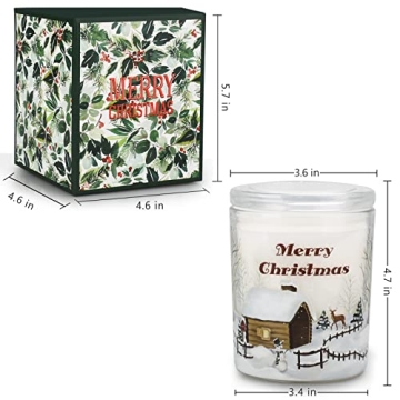 Christmas Candle, Christmas Gift for Women Large Jar Candle with Pine Tree Scent for Christmas Gift 11.3 oz Longlast 65-70 Hours Christmas Gifts for Mom Sister Grandma Friend Winter Candle