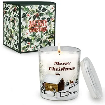 Christmas Candle, Christmas Gift for Women Large Jar Candle with Pine Tree Scent for Christmas Gift 11.3 oz Longlast 65-70 Hours Christmas Gifts for Mom Sister Grandma Friend Winter Candle