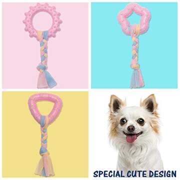 PUPTECK 5 Packs Cute Puppy Chew Toys for Small Dogs