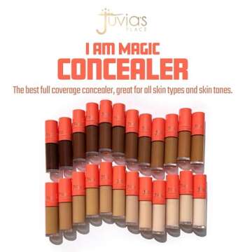 Juvia's Place I Am Magic Liquid Concealer - J10 Dark w/Cool, Olive Undertone/0.34 fl oz, Full Covera...