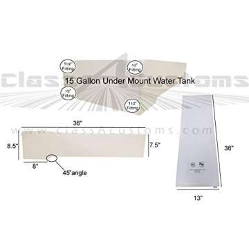 Class A Customs UnderMount 15 Gallon RV Fresh and Gray Water Holding Tank