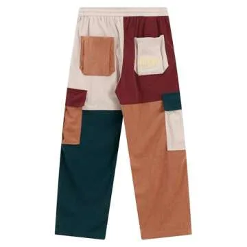Aelfric Eden Mens Cargo Pants Patchwork Multi-Pockets Outdoor Fashion Casual Jogger Pants Streetwear with Drawstring