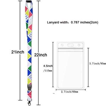 AMUU 5 Pack Lanyard with ID Badge Holder Neck Office Safety Breakaway lanyards for id Badges Women Key Kids Ship Card Cruise Black White