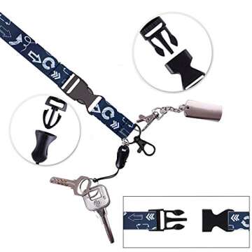 AMUU 5 Pack Lanyard with ID Badge Holder Neck Office Safety Breakaway lanyards for id Badges Women Key Kids Ship Card Cruise Black White