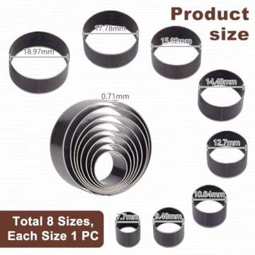 PH Padahall Leather Hole Punch Die Round, 8pcs Hole Hollow Punch 20 25 30 35 40 45 50 55mm High Carbon Steel Circle Cutter Tool Cutting Leather Hole Punch Set for Belts EVA Foam Fiber Board Clay Craft