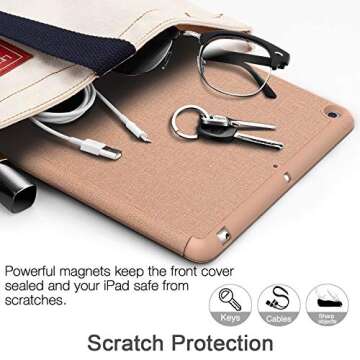 Soke Case Fits for iPad 6th/5th Generation with Pencil Holder - [Full Body Protection + Auto Wake/Sleep], Shockproof Soft TPU Back Cover for Apple iPad 9.7 inch 2018/2017,Rose Gold