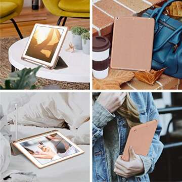 Soke Case Fits for iPad 6th/5th Generation with Pencil Holder - [Full Body Protection + Auto Wake/Sleep], Shockproof Soft TPU Back Cover for Apple iPad 9.7 inch 2018/2017,Rose Gold