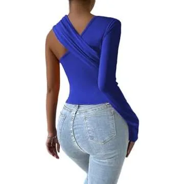 Stylish SOFIA'S CHOICE One Shoulder Top for Women