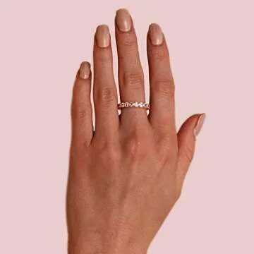 PAVOI 14K Yellow Gold Plated Rings Cubic Zirconia Love Ring - 3mm Stackable for Women Size 6