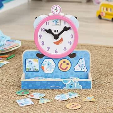 Melissa & Doug Blue's Clues & You! Wooden Tickety Tock Magnetic Clock (31 Pieces)