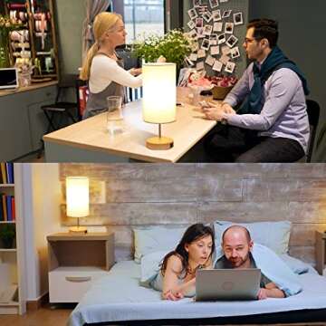 Nateuiy Industrial Table Lamps Set with USB Charging