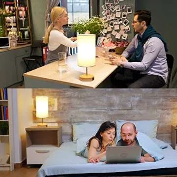 Nateuiy Industrial Table Lamps Set with USB Charging