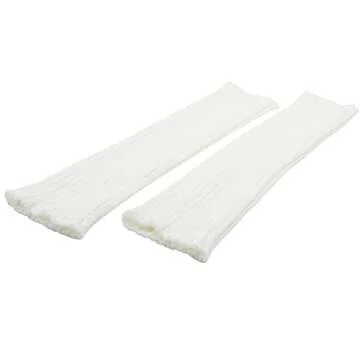 Zando Women Fashion Leg Warmers Adult Junior 80s Ribbed Knitted Long Socks for Party Sports B White One Size