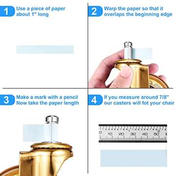 Office Chair Wheels Replacement 2.5 Inch Rubber Desk Chair Casters Smooth Rolling Heavy Duty Casters Safe for All Floors Including Hardwood Universal Stem, NOT Compatible IKEA