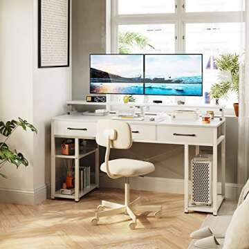 ODK Computer Desk with Monitor Stand - Stylish Office Solution
