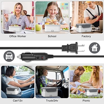 Herrfilk Electric Lunch Box Food Heater 100W for On-the-Go Meals