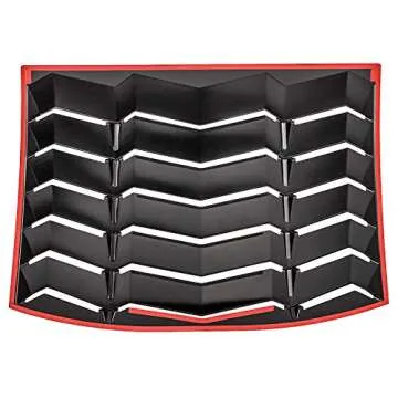 LE-JX Matte Black Rear Window Louver Cover, Lambo Style Custom Fit All Weather ABS Compatible with 2011-2023 Dodge Charger SXT/GT/RT/RT Scat Pack/Scat Pack Widebody/SRT Hellcat Widebody