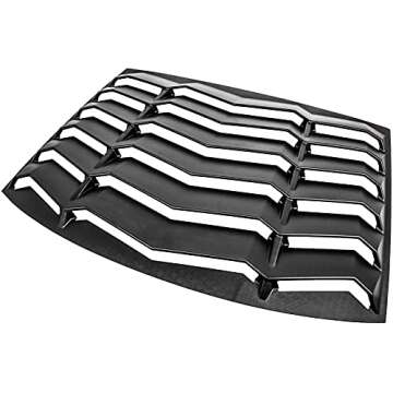 LE-JX Matte Black Rear Window Louver Cover, Lambo Style Custom Fit All Weather ABS Compatible with 2011-2023 Dodge Charger SXT/GT/RT/RT Scat Pack/Scat Pack Widebody/SRT Hellcat Widebody