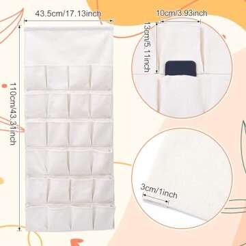 predolo 24 Days Pockets Christmas Advent Calendar Practical Decorative Household Organizer Portable Hanging Storage Bag for Dorm Living Room Party