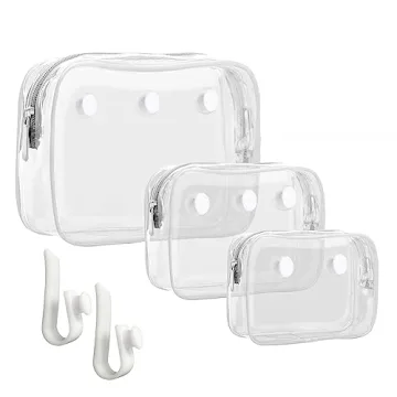 Everfunny 3 Packs Clear Bogg Beach Tote Bag with 2 Pack Insert Hooks Accessories for Bogg Bags Trave...