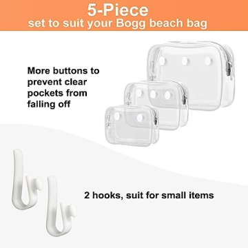 Everfunny Clear Bogg Beach Tote Bag Set with Accessories