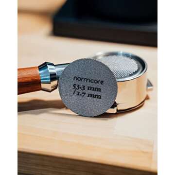 Normcore 53.3mm Puck Screen - Lower Shower Screen - Metal Contact Screen for Espresso 54mm Portafilter Filter Basket - 1.7mm Thickness 150μm - 316 Stainless Steel