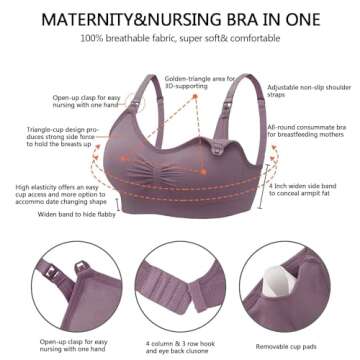 Angelhood Nursing Bra 5 Pack for Comfort & Support