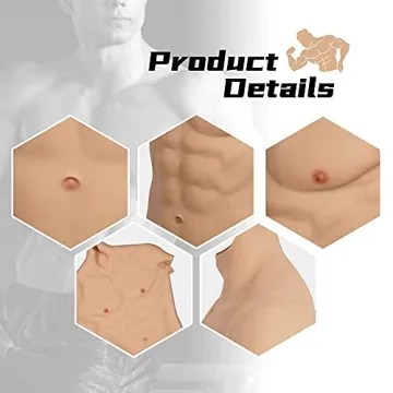GORGES-YO Silicone Muscle Chest Suit for Cosplay and Halloween