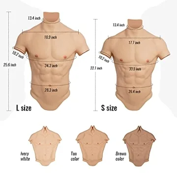 GORGES-YO Silicone Muscle Chest Suit for Cosplay and Halloween