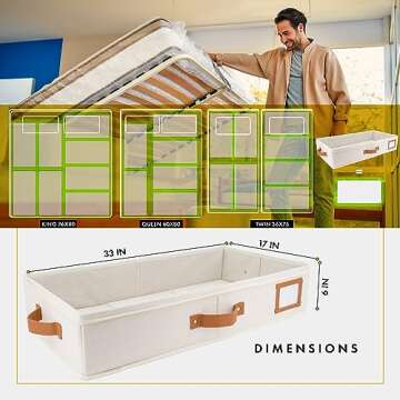 HOMELUX THEORY 2pc Under Bed Storage Containers, Bedroom Under the Bed Drawer Storage Organizer with...