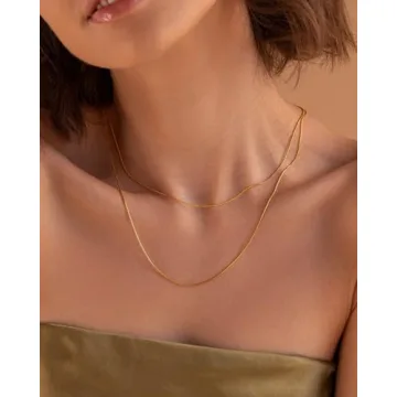 TDBSOQI 18K Gold Chain Necklaces Set for Women