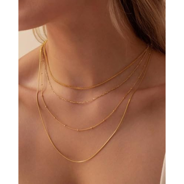 TDBSOQI 18K Gold Chain Necklaces Set for Women