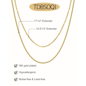 TDBSOQI 18K Gold Chain Necklaces Set for Women