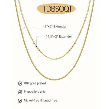TDBSOQI 18K Gold Chain Necklaces Set for Women