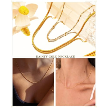 TDBSOQI 18K Gold Chain Necklaces Set for Women