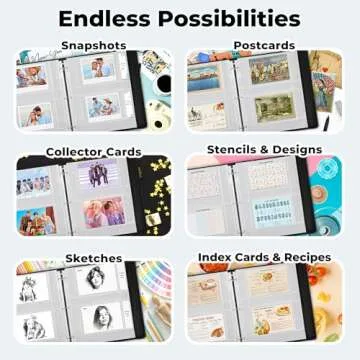 Dunwell 4x6 Photo Sleeves for 3-Ring Binder, (Horizontal, 25 Pack) for 100 Pictures, Each Sheet Holds Four 4 x 6 Pictures or Postcards, Acid-Free Poly Photo Album Refill Pages