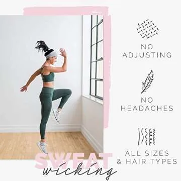 Maven Thread Urban 2Pack, Women's Workout Headbands, 4" Thick Non Slip Sweatbands for Exercise, Gym hairband Athletic Workouts and Yoga