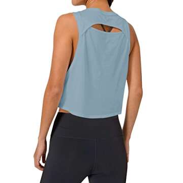 LASLULU Womens Cropped Tank Tops for Stylish Workouts