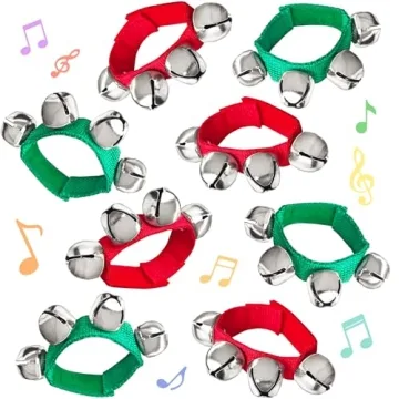 8 Pcs Jingle Wrist Bells - Christmas Musical Instrument Party Toys