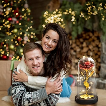 AUGOLA Galaxy Rose in Glass Dome - Unique Eternal Love Gift