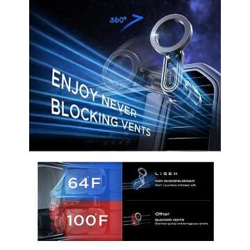 LISEN Fits MagSafe Car Mount [20 Strong Magnets] Magnetic Phone Holder for Car, HandsFree Car Accessories Cell Phone Holder Vent Car Mount for iPhone Fit for iPhone 15 14 13 12 Pro Max Plus Mini