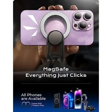 LISEN Fits MagSafe Car Mount [20 Strong Magnets] Magnetic Phone Holder for Car, HandsFree Car Accessories Cell Phone Holder Vent Car Mount for iPhone Fit for iPhone 15 14 13 12 Pro Max Plus Mini
