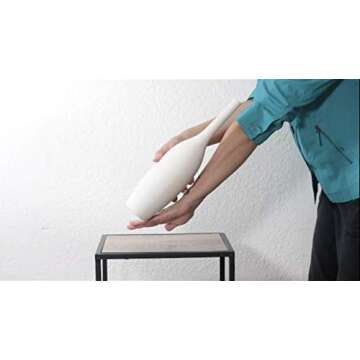 Samawi 14" White Vase White Ceramic Vase for Home Decor White Decor Flower Vase White Decorative Vases for Home Decor Modern Room Decor Bedroom Decor Kitchen Decor Ceramic Decor Tall White Vase