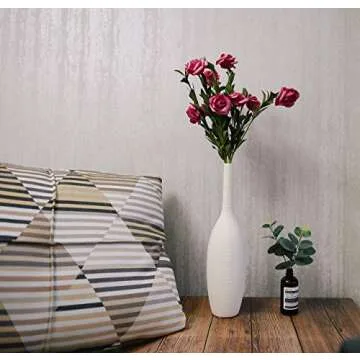 Samawi 14" White Decorative Ceramic Vase for Home Decor