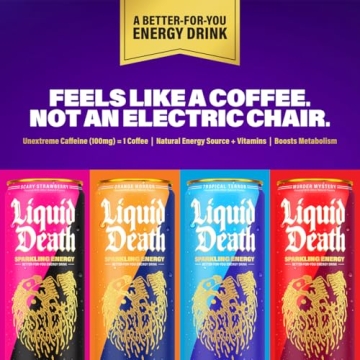 Liquid Death Sparkling Energy Drink with Unextreme Caffeine