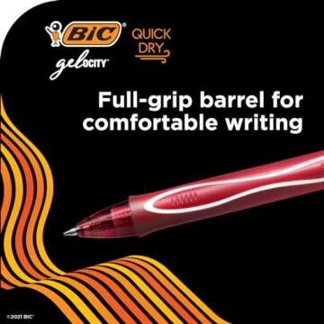 BIC Gelocity Quick Dry Black Gel Pens - 4 Count