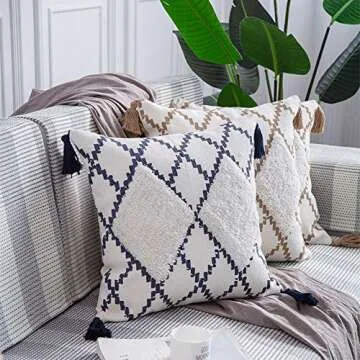 Boho Moroccan Decorative Pillow Cover for Couch 18x18