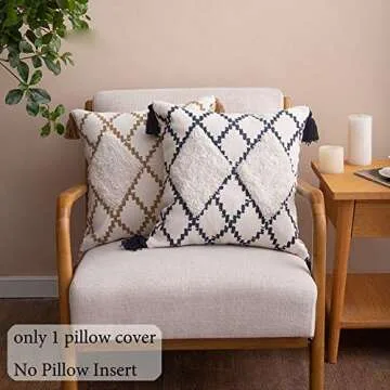 Boho Moroccan Decorative Pillow Cover for Couch 18x18